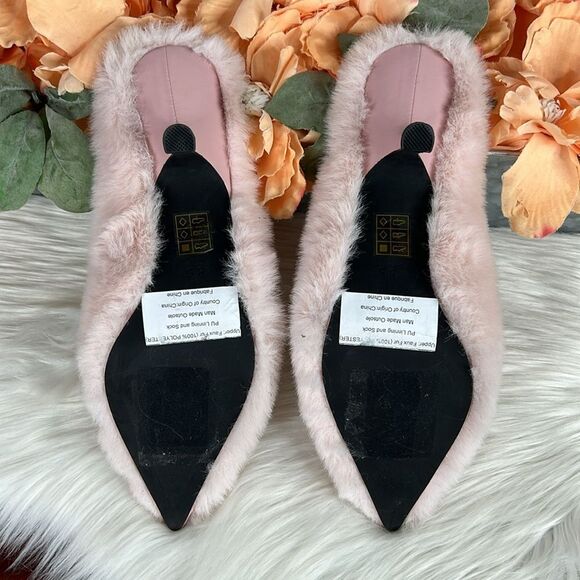 Jeffrey Campbell Faux Fur Mule In Pink Size 8.5 - Picture 7 of 9